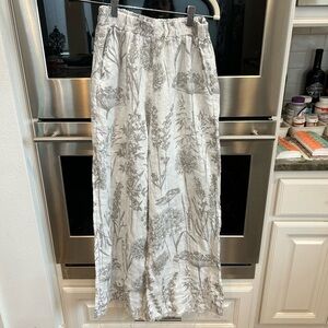 Laura Bianchi linen Wide Leg Pants - size M made in Italy small hole distressed
